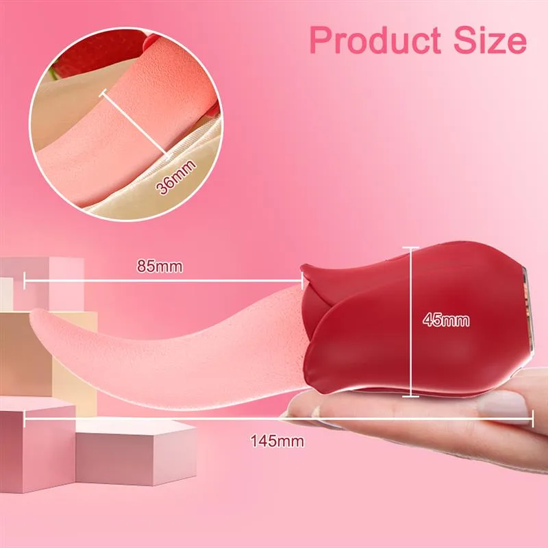 10 Speeds Silicone Rose Tongue Licking Vibrator 5 10 Speeds Silicone Rose Tongue Licking Vibrator 5