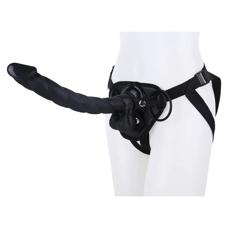 c31cf8dd6b5b5f6d 12 inch Unisex Strap-On Harness Kit With Long Textured Dildo
