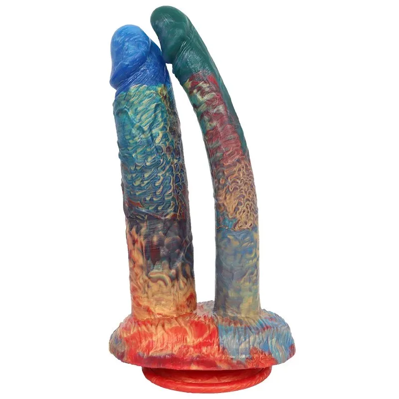 c745bea308c0741a 10.5 IN Fantasy Double Headed Realistic Penis Shape Dildo - Image 1