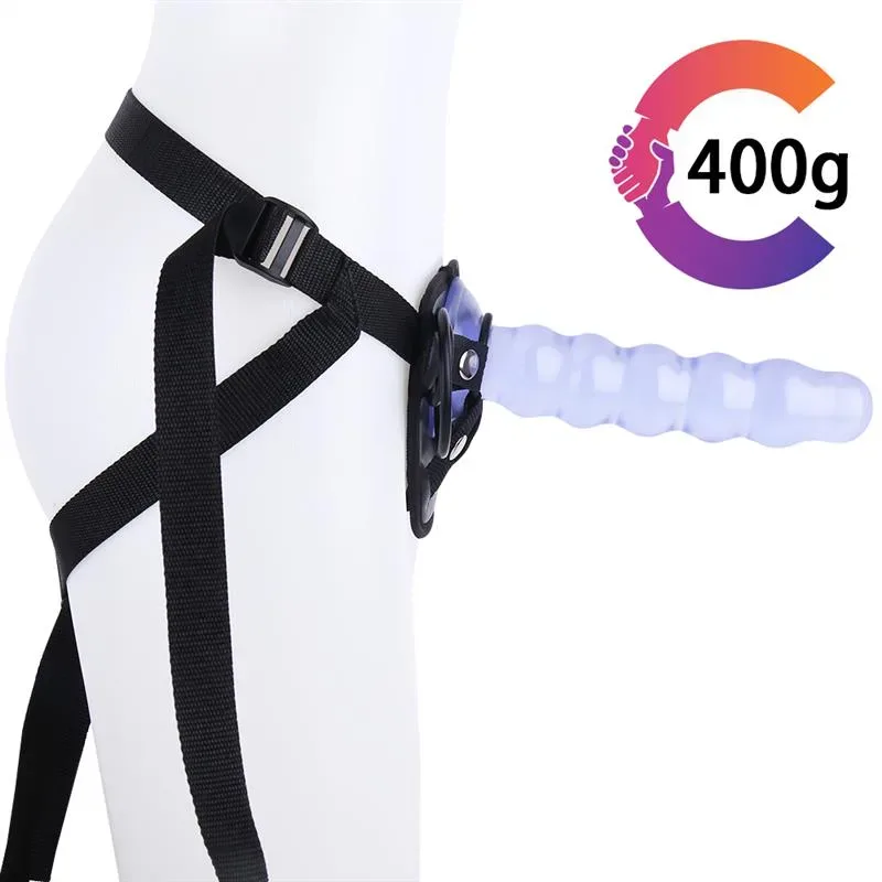 9 IN Beaded PVC Dildo Strap On Harness Set 1 9 IN Beaded PVC Dildo Strap On Harness Set 1