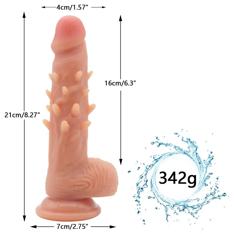 8 IN Dual Density Silicone Barbed Real Penis Dildo 1 8 IN Dual Density Silicone Barbed Real Penis Dildo 1