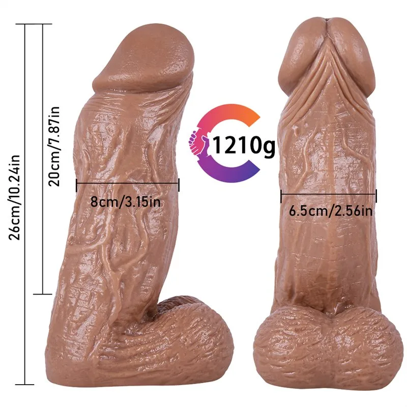 10 IN Thick Girth Real Penis Shape PVC Dildo 1 10 IN Thick Girth Real Penis Shape PVC Dildo 1
