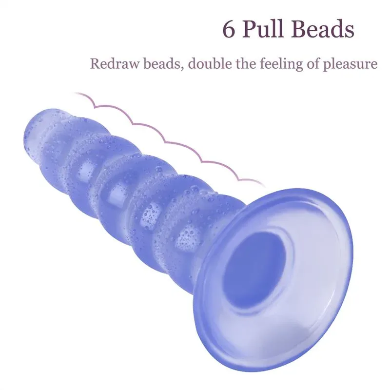 9 IN Beaded PVC Dildo Strap On Harness Set 5 9 IN Beaded PVC Dildo Strap On Harness Set 5