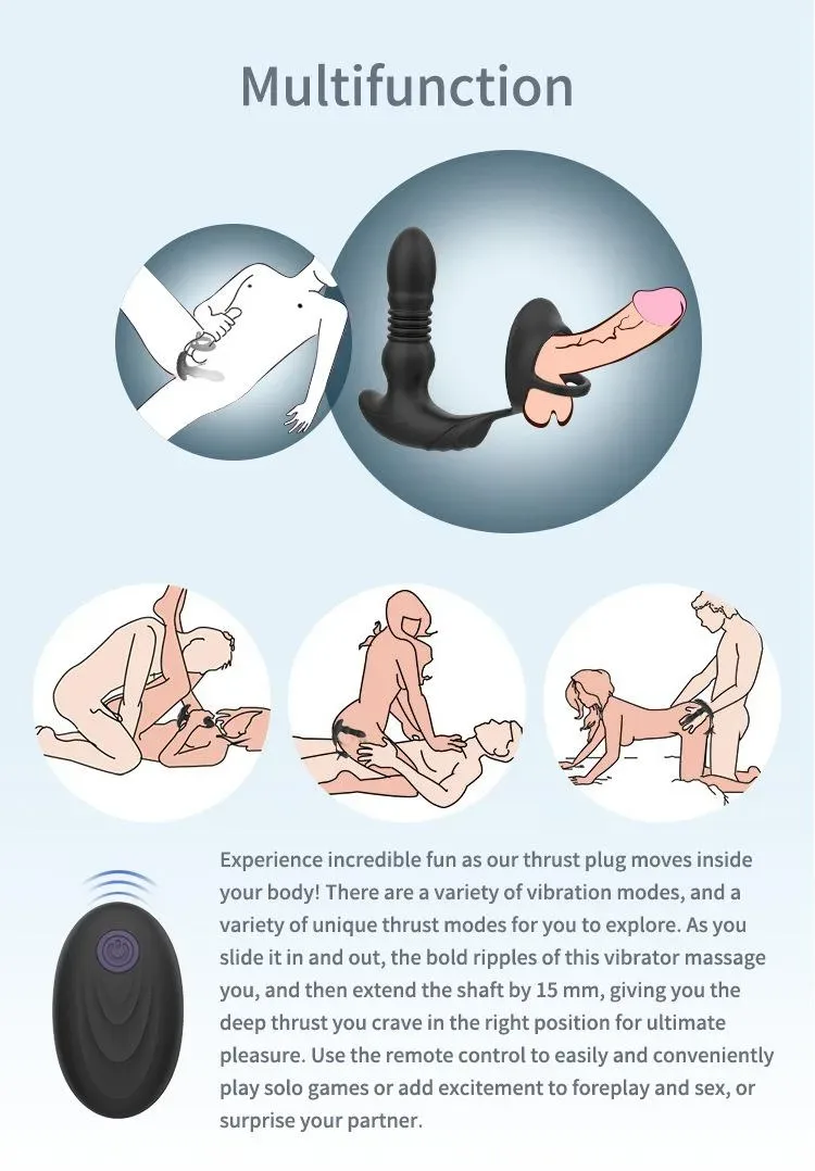 Vibrating and Thrusting Anal Vibrator Prostate Massager for Men 5 Vibrating and Thrusting Anal Vibrator Prostate Massager for Men 5