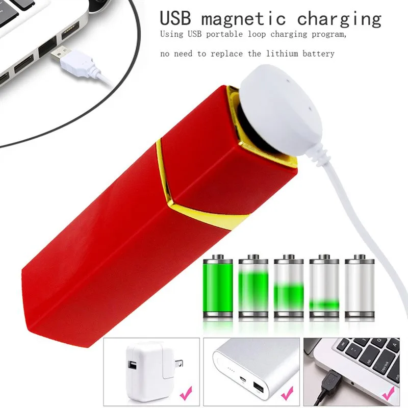 USB Charging 10 Vibration Lipstick Vibrator 3 USB Charging 10 Vibration Lipstick Vibrator 3