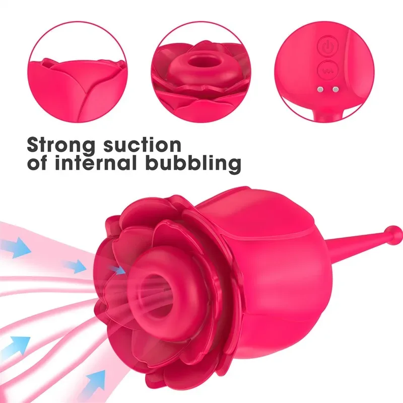5 Sucking and 7 Vibrating Double Ended Rose Toy 2 5 Sucking and 7 Vibrating Double Ended Rose Toy 2