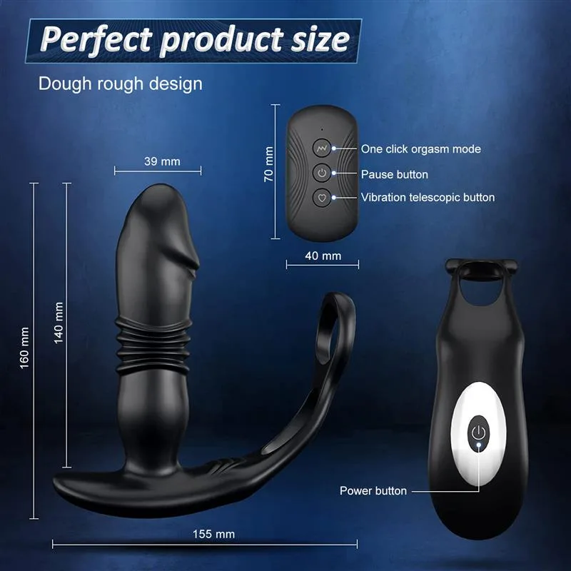 Remote Control Thrusting Vibrating Anal Vibrator Male Prostate Massager 6 Remote Control Thrusting Vibrating Anal Vibrator Male Prostate Massager 6