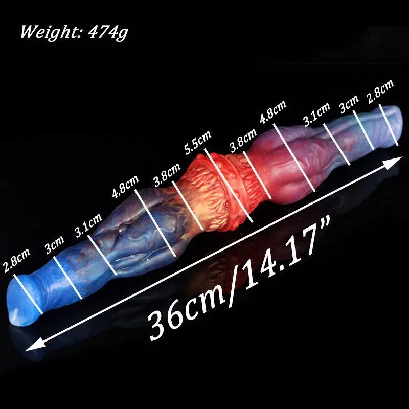 14 IN Fantasy Double Ended Dog Knot Dildo for Lesbian 1 14 IN Fantasy Double Ended Dog Knot Dildo for Lesbian 1