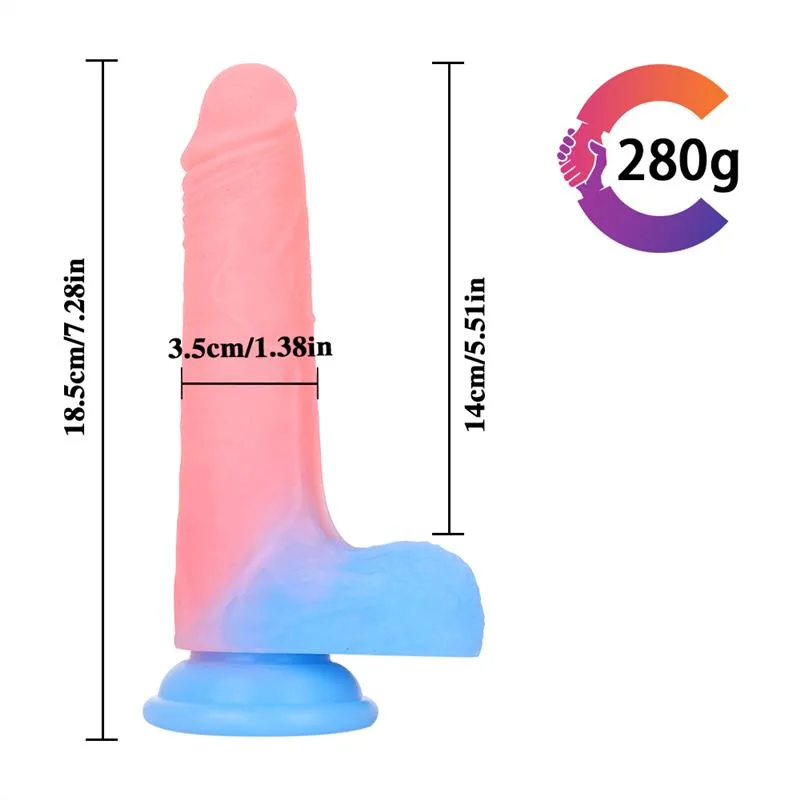 7 IN Glow-In-The-Dark Beginner Real Life Silicone Dildo 1 7 IN Glow-In-The-Dark Beginner Real Life Silicone Dildo 1