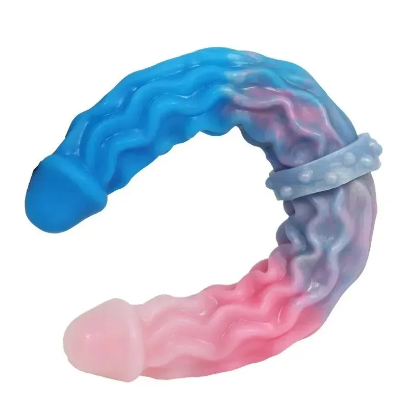 12.5 IN Flexible Silicone Double Sided Ripple Dildo - Image 1