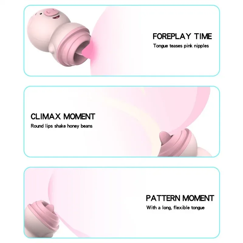 Discreet Happy Piggy Tongue Licking Vibrator 3 Discreet Happy Piggy Tongue Licking Vibrator 3