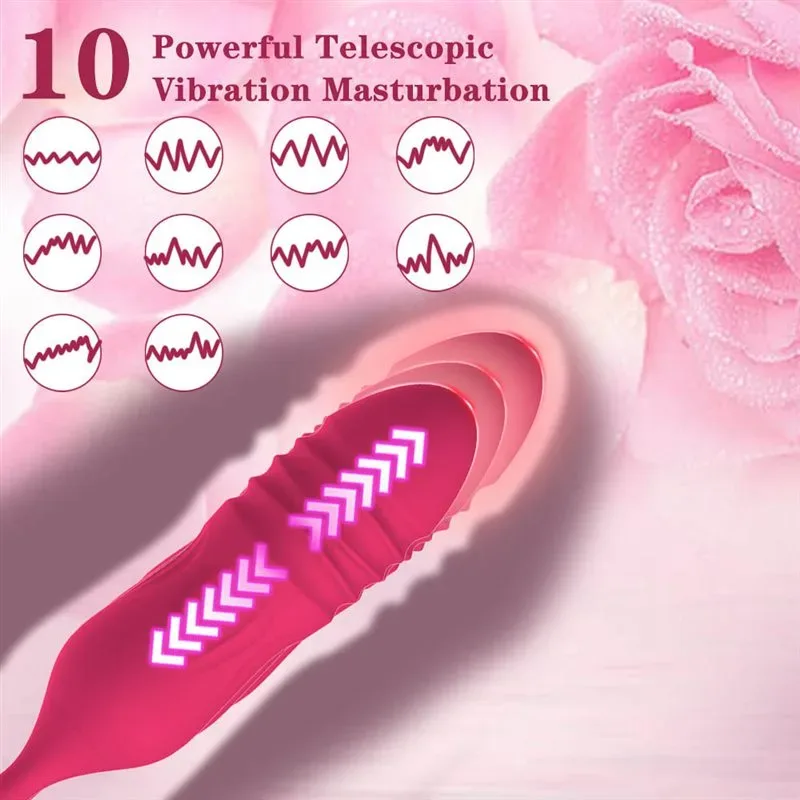 2 In 1 Rose Licking Toy with Thrusting Dildo 2 2 In 1 Rose Licking Toy with Thrusting Dildo 2