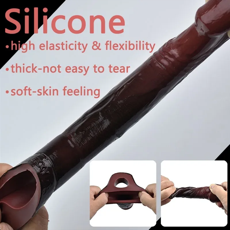 5 IN Black Men Penis Extender Soft Cock Sleeve 3 5 IN Black Men Penis Extender Soft Cock Sleeve 3