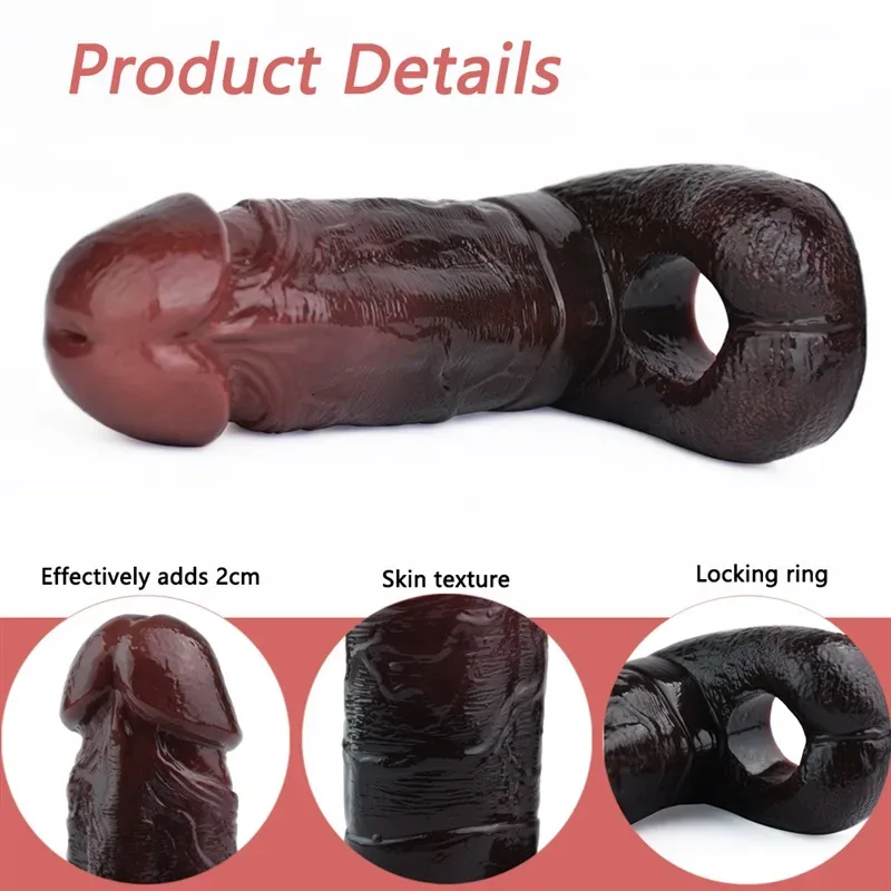 5 IN Black Men Penis Extender Soft Cock Sleeve 2 5 IN Black Men Penis Extender Soft Cock Sleeve 2