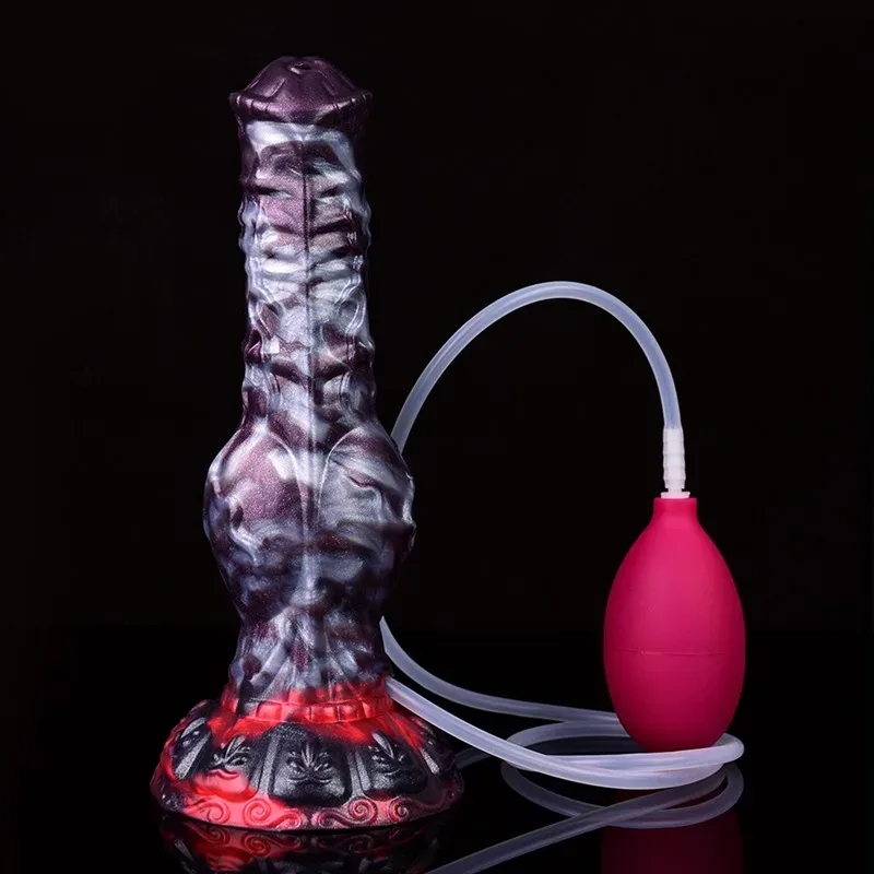 8.5 IN Ejaculating Horse Knot Dildo Silicone Equine Sex Toy 3 8.5 IN Ejaculating Horse Knot Dildo Silicone Equine Sex Toy 3