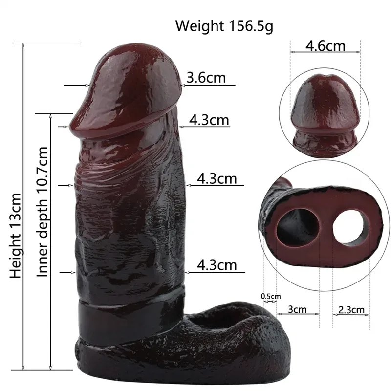 5 IN Black Men Penis Extender Soft Cock Sleeve 1 5 IN Black Men Penis Extender Soft Cock Sleeve 1