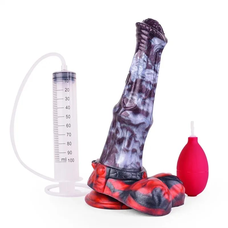 9.3 IN Ejaculating Big Horse Cock Dildo Silicone Animal Adult Toy - Image 1