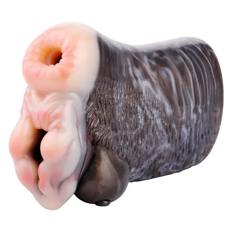 Bizarre Beast Men Masturbator Two Channel Silicone Sheep Pussy Toy - Image 1