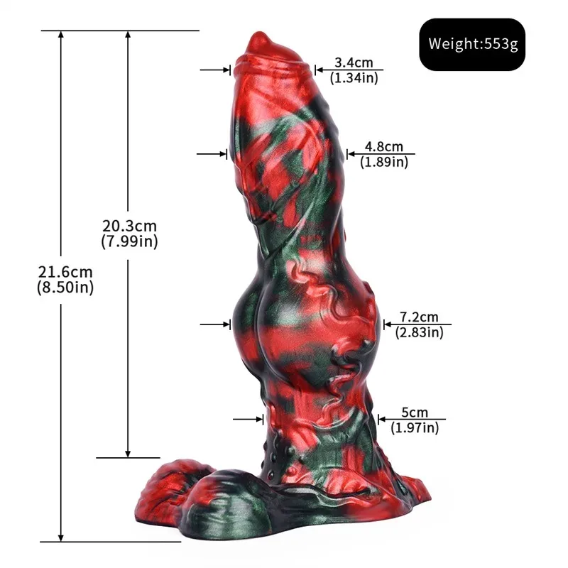 8.5 IN Big Knotted Dildo Liquid Silicone Dog Canine Penis 1 8.5 IN Big Knotted Dildo Liquid Silicone Dog Canine Penis 1