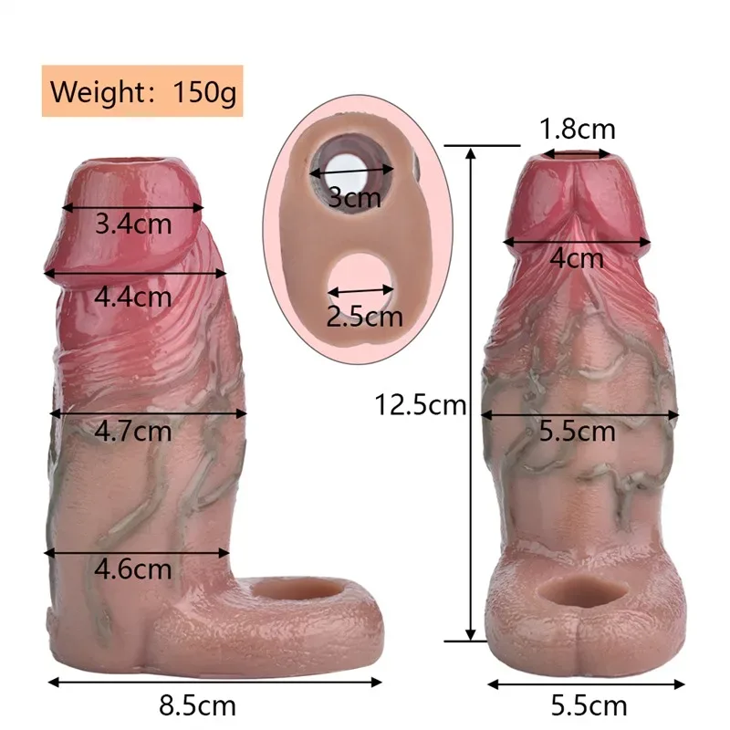 4.9 IN Real Feel Penis Extension Soft Silicone Men Cock Sheath 1 4.9 IN Real Feel Penis Extension Soft Silicone Men Cock Sheath 1