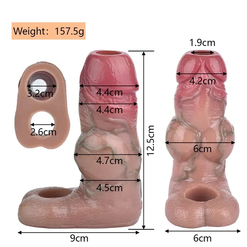 5 IN Knotted Sheath Realistic Textured Penis Extension 1 5 IN Knotted Sheath Realistic Textured Penis Extension 1