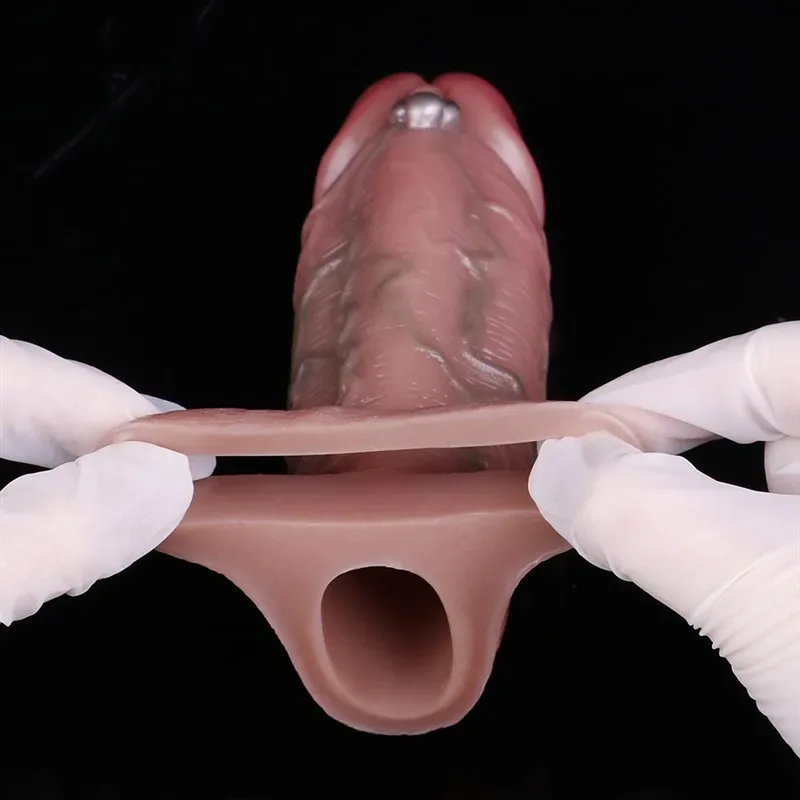 6.2 IN Realistic Silicone Penis Extender Soft Cock Sheath 10 6.2 IN Realistic Silicone Penis Extender Soft Cock Sheath 10