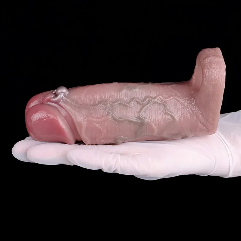6.2 IN Realistic Silicone Penis Extender Soft Cock Sheath 7 6.2 IN Realistic Silicone Penis Extender Soft Cock Sheath 7