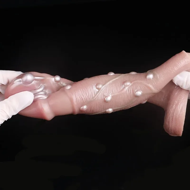 8.4 IN Silicone Long Penis Extender Beaded Cock Sleeve 11 8.4 IN Silicone Long Penis Extender Beaded Cock Sleeve 11