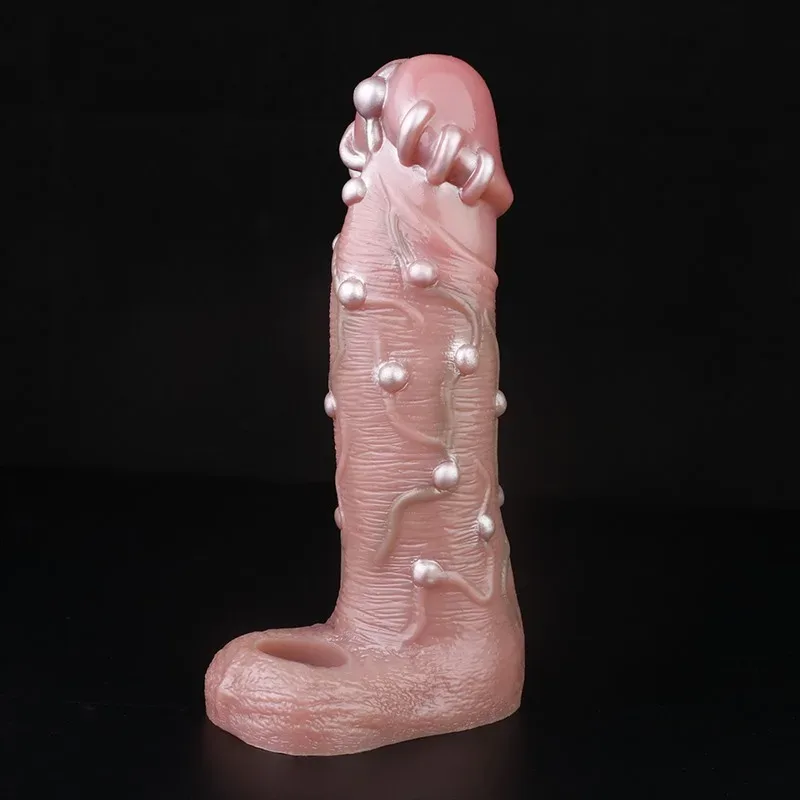 8.4 IN Silicone Long Penis Extender Beaded Cock Sleeve 2 8.4 IN Silicone Long Penis Extender Beaded Cock Sleeve 2
