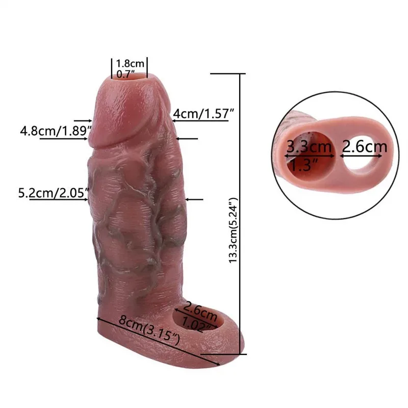 5.2 IN Open Head Ultra-Realistic Penis Extender Sleeve 1 5.2 IN Open Head Ultra-Realistic Penis Extender Sleeve 1