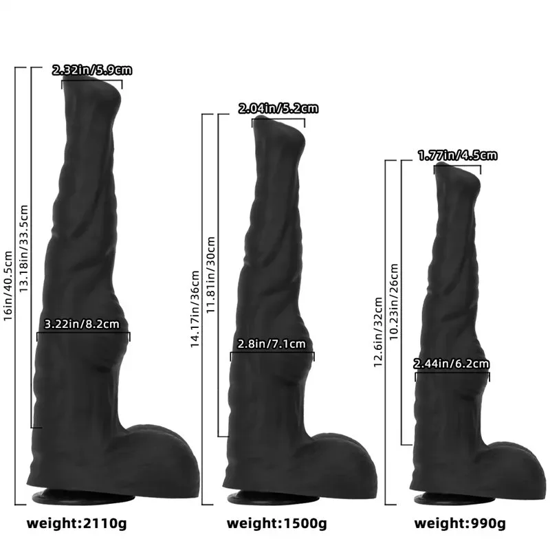 12.6 / 14.1 / 16 IN Huge Black Sea Horse Dildo Sex Toy 1 12.6 / 14.1 / 16 IN Huge Black Sea Horse Dildo Sex Toy 1