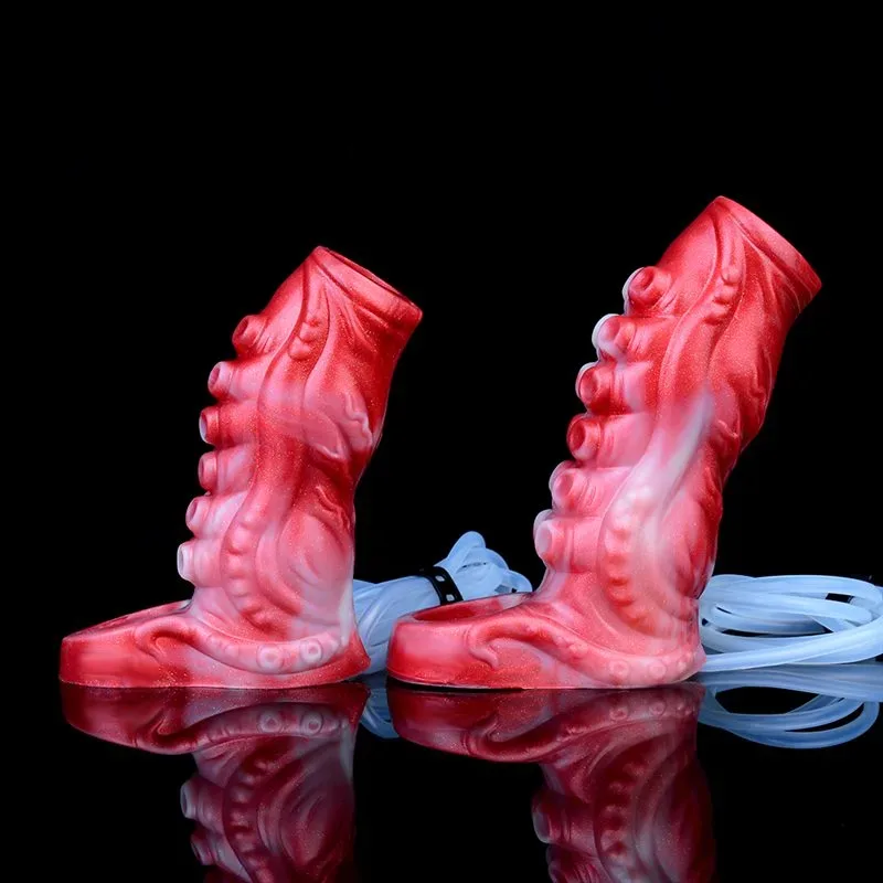 4.9 / 5.5 IN Ejaculating Tentacle Penis Extension Silicone Cock Sleeve 11 4.9 / 5.5 IN Ejaculating Tentacle Penis Extension Silicone Cock Sleeve 11