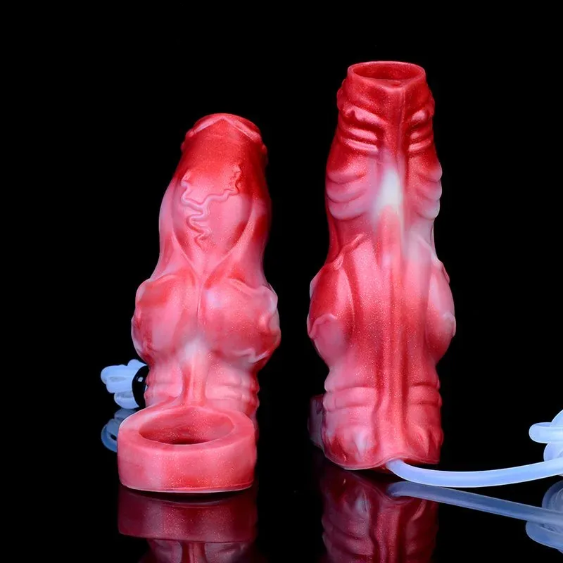 4.9 / 5.6 IN Ejaculating Fantasy Knot Sleeve Open Head Penis Extension 15 4.9 / 5.6 IN Ejaculating Fantasy Knot Sleeve Open Head Penis Extension 15