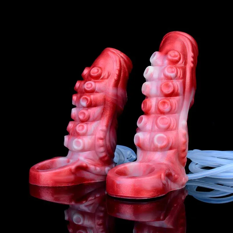 4.9 / 5.5 IN Ejaculating Tentacle Penis Extension Silicone Cock Sleeve 12 4.9 / 5.5 IN Ejaculating Tentacle Penis Extension Silicone Cock Sleeve 12