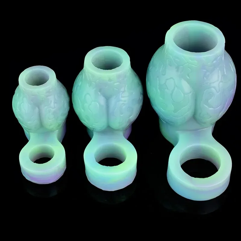 Glow-In-The-Dark Knot Cock Ring Fantasy Penis Sheath 5 Glow-In-The-Dark Knot Cock Ring Fantasy Penis Sheath 5