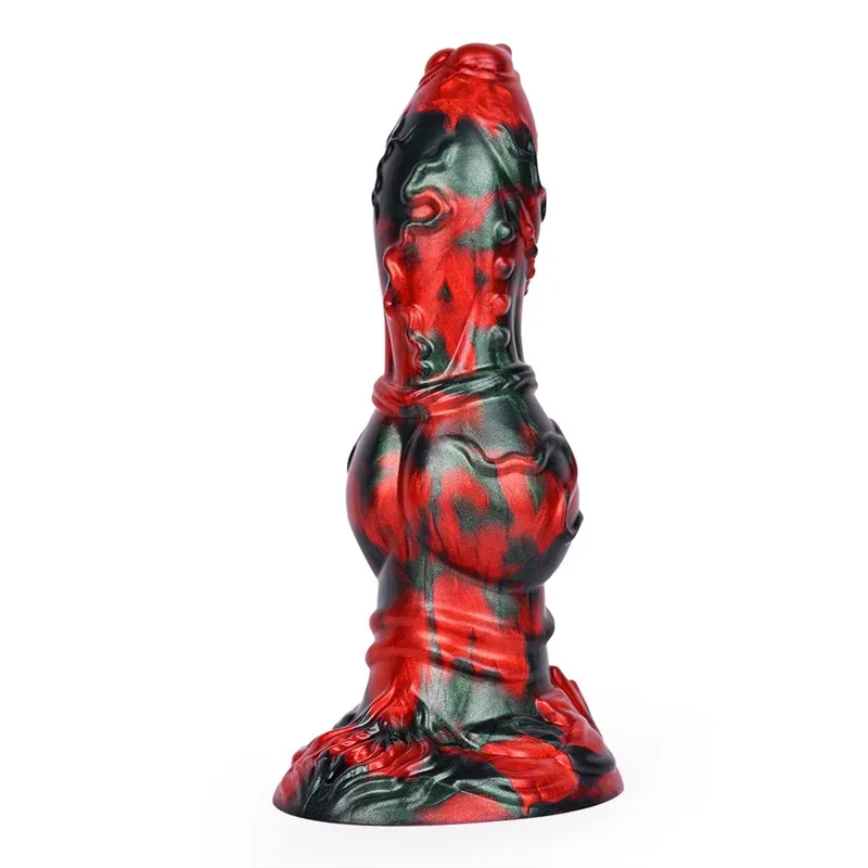 9 IN Dog Dildo with Large Knot Soft Silicone Animal Sex Toy - Image 1