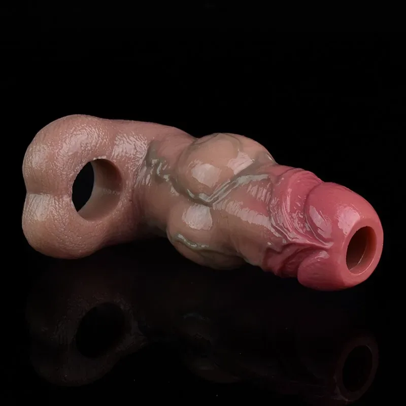 5 IN Knotted Sheath Realistic Textured Penis Extension 4 5 IN Knotted Sheath Realistic Textured Penis Extension 4