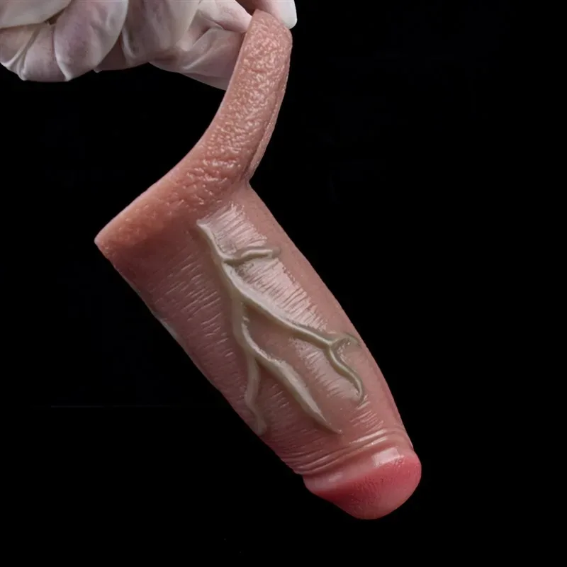4.8 IN Open Head Realistic Penis Sheath Soft Silicone Cock Sleeve 8 4.8 IN Open Head Realistic Penis Sheath Soft Silicone Cock Sleeve 8