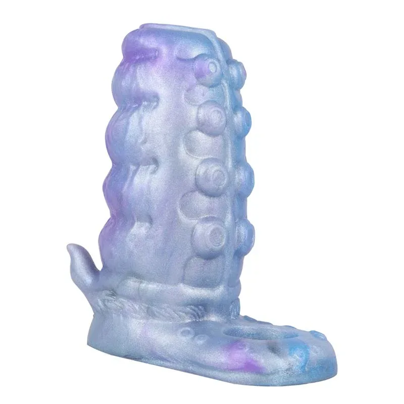 4.9 IN Open Ended Alien Cock Sleeve Silicone Penis Enlargement - Image 1