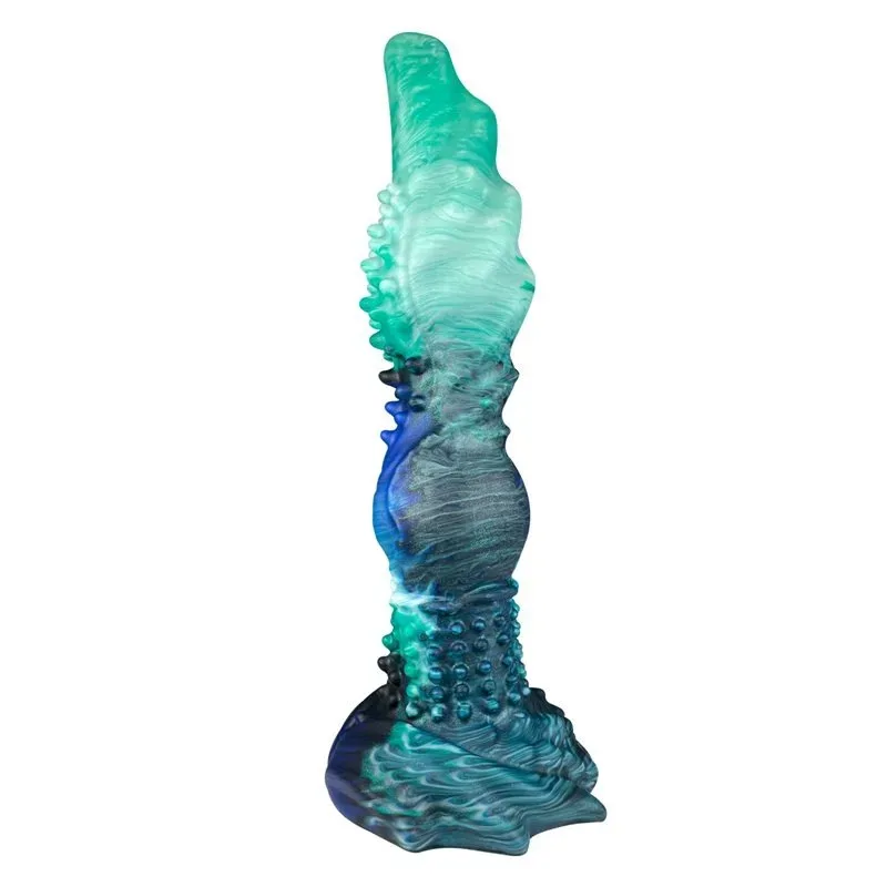 10 Inch Fantasy Silicone Alien Dildo Knotted Spiked Anal Plug - Image 1