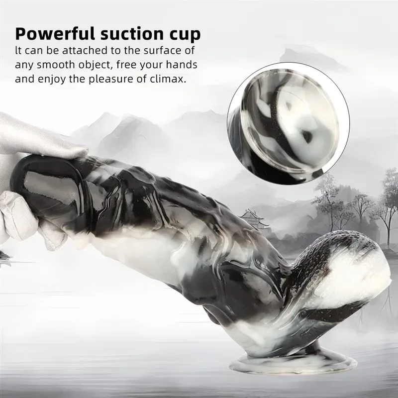 10 Inch Long 2.5 Inch Wide Large Thickness Black-and-White PVC Dildo 5 10 Inch Long 2.5 Inch Wide Large Thickness Black-and-White PVC Dildo 5