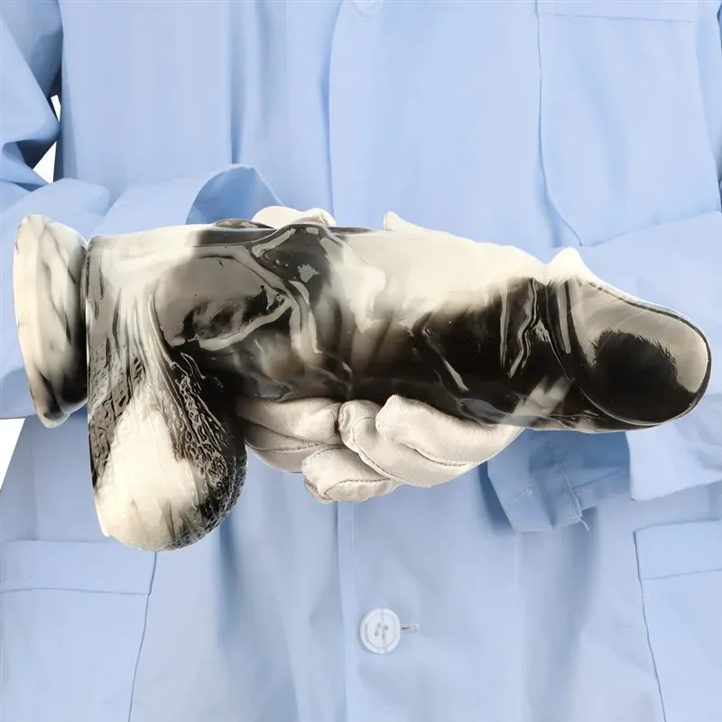 10 Inch Long 2.5 Inch Wide Large Thickness Black-and-White PVC Dildo 8 10 Inch Long 2.5 Inch Wide Large Thickness Black-and-White PVC Dildo 8