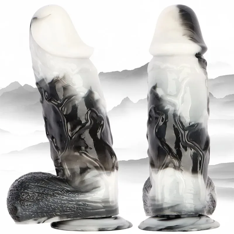 10 Inch Long 2.5 Inch Wide Large Thickness Black-and-White PVC Dildo 2 10 Inch Long 2.5 Inch Wide Large Thickness Black-and-White PVC Dildo 2