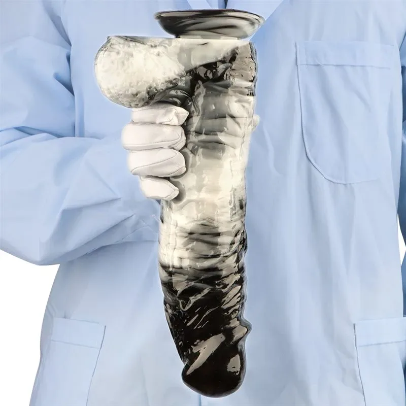 12 Inch Long 2.6 Inch Wide Large Black-and-White PVC Realistic Dildo 9 12 Inch Long 2.6 Inch Wide Large Black-and-White PVC Realistic Dildo 9