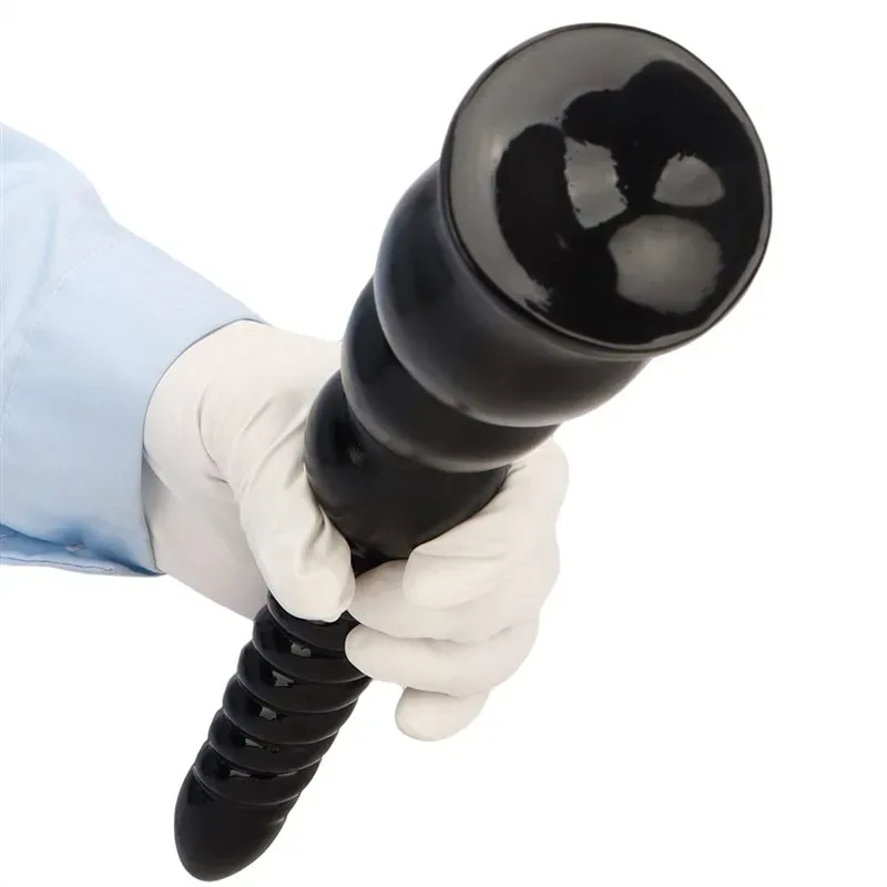 13 IN Big Black Spiral Beaded PVC Anal Dildo Plug 4 13 IN Big Black Spiral Beaded PVC Anal Dildo Plug 4