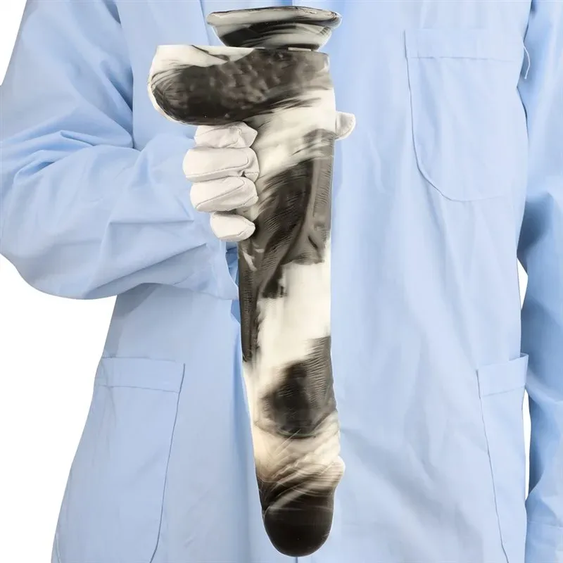 14 Inch Long 2.2 Inch Thickness Black-and-White PVC Realistic Dildo 8 14 Inch Long 2.2 Inch Thickness Black-and-White PVC Realistic Dildo 8