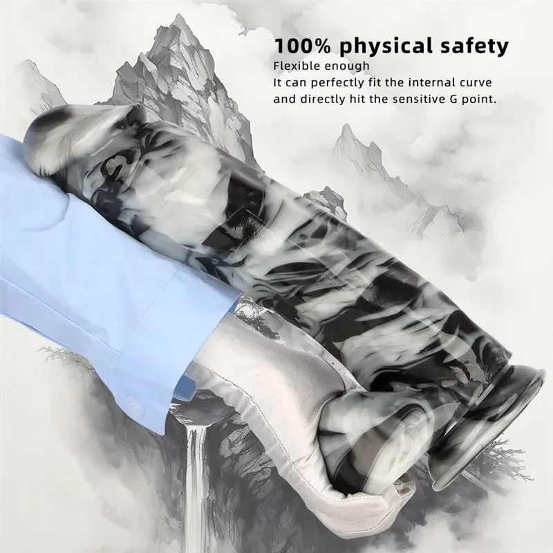 14 Inch Long 2.7 Inch Wide Giant Black-and-White PVC Realistic Dildo 5 14 Inch Long 2.7 Inch Wide Giant Black-and-White PVC Realistic Dildo 5