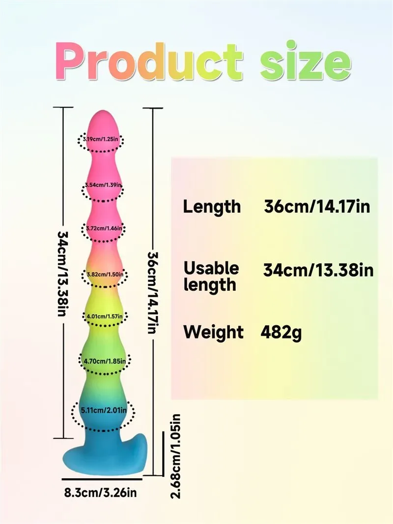 14 Inch Long Flexible Luminous Anal Beads Dildo Plug Toy 1 14 Inch Long Flexible Luminous Anal Beads Dildo Plug Toy 1