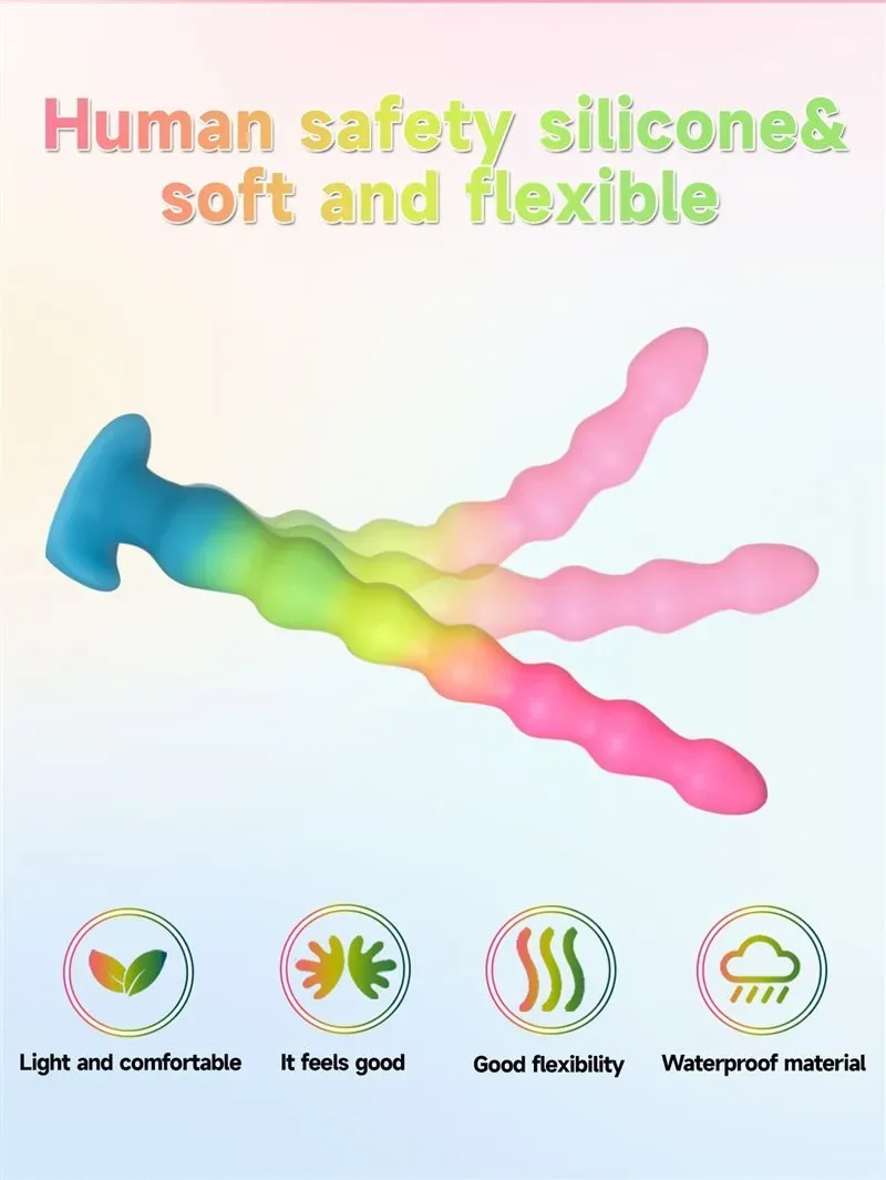 14 Inch Long Flexible Luminous Anal Beads Dildo Plug Toy 4 14 Inch Long Flexible Luminous Anal Beads Dildo Plug Toy 4
