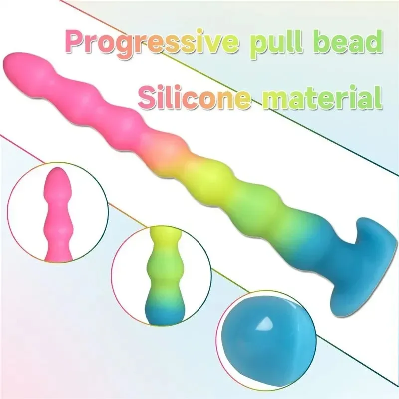 14 Inch Long Flexible Luminous Anal Beads Dildo Plug Toy 3 14 Inch Long Flexible Luminous Anal Beads Dildo Plug Toy 3